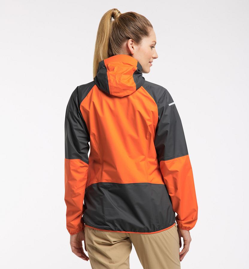 Haglöfs Womens L.I.M Comp Waterproof Jacket Orange/Black New Zealand 47012DVIT